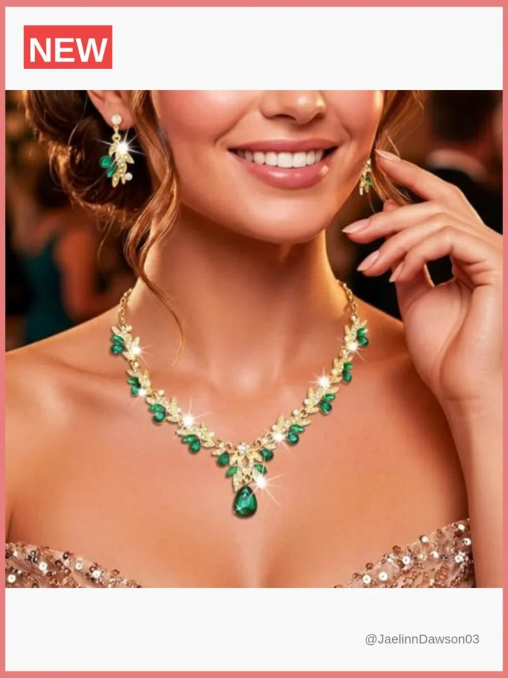 Bridal Rhinestone Jewelry Set Necklace Earrings Set Women Wedding Prom Party